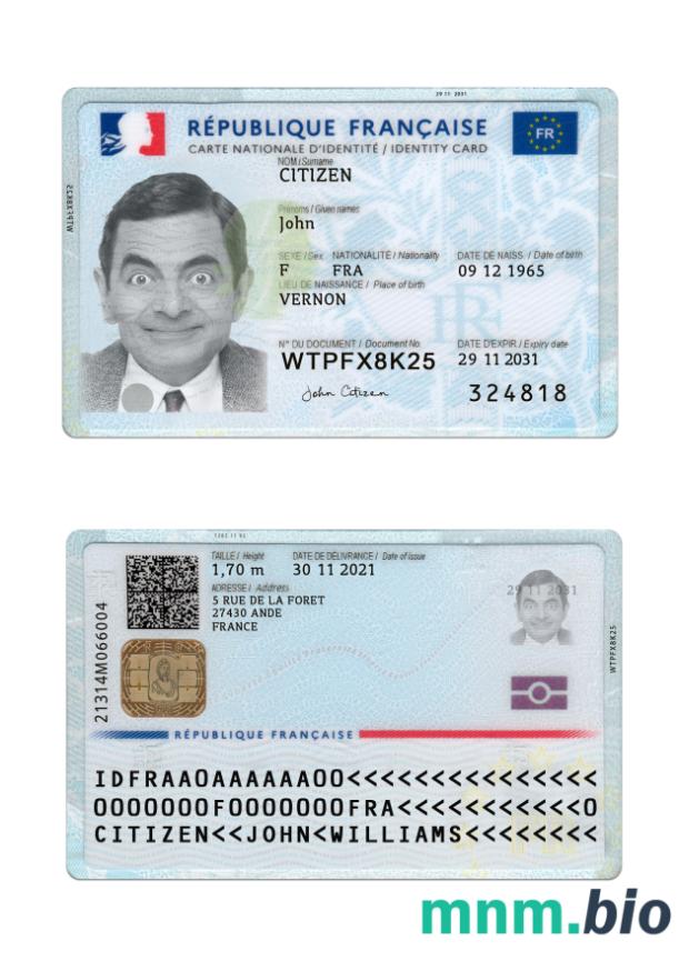 Karta identyfikacyjna Francji 2021-obecnie wersja 2